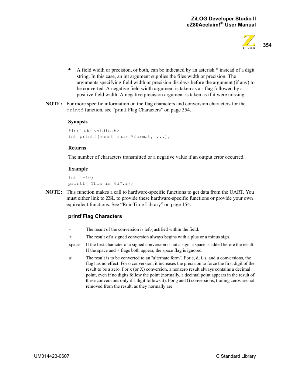 Zilog EZ80F916 User Manual | Page 374 / 469