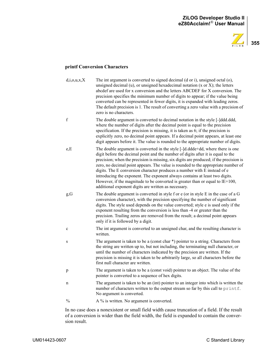 Zilog EZ80F916 User Manual | Page 375 / 469