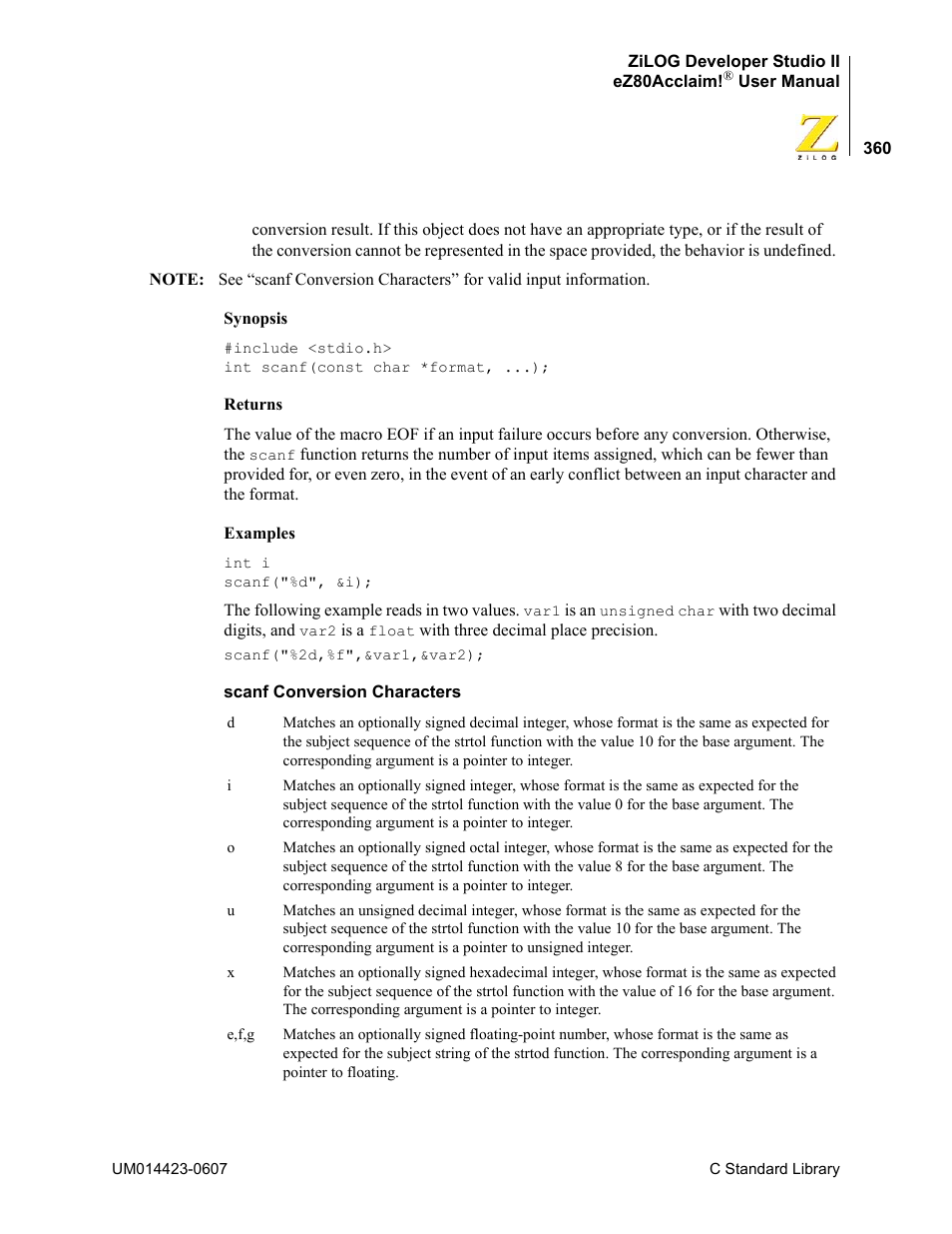 Zilog EZ80F916 User Manual | Page 380 / 469