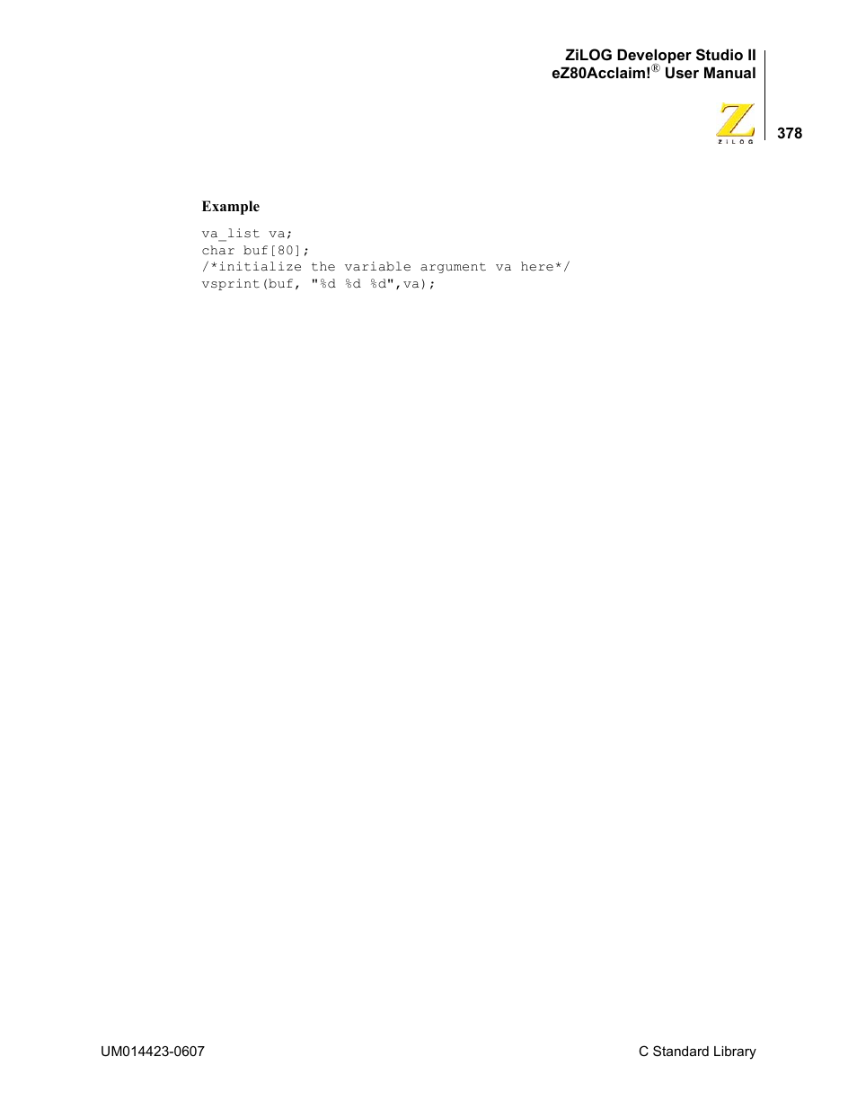 Zilog EZ80F916 User Manual | Page 398 / 469