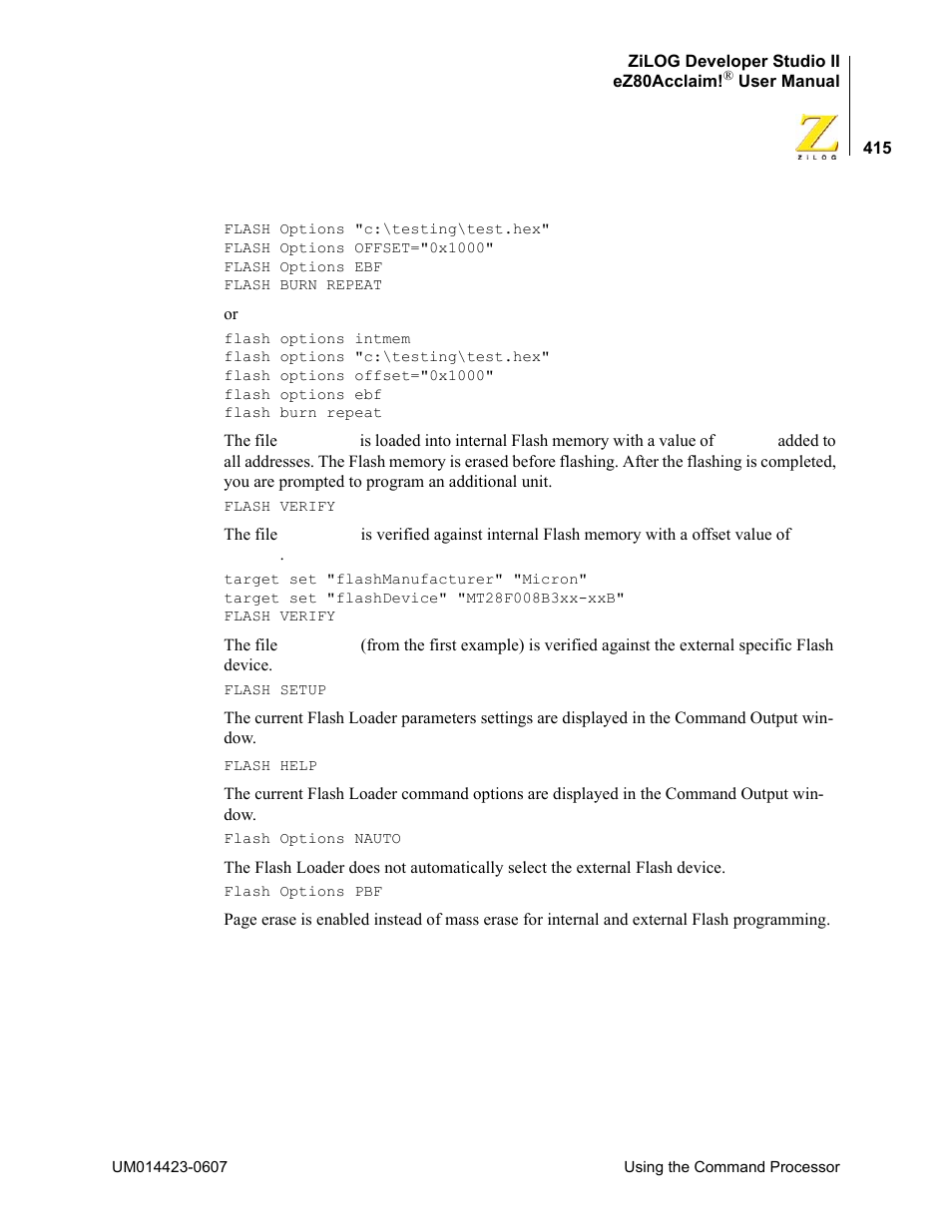 Zilog EZ80F916 User Manual | Page 435 / 469