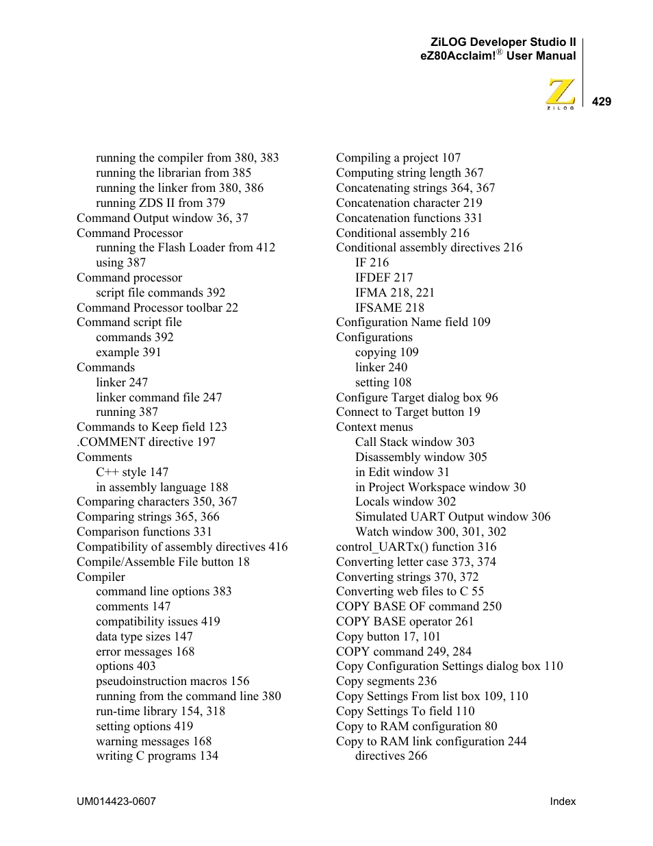 Zilog EZ80F916 User Manual | Page 449 / 469