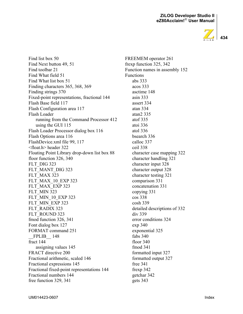 Zilog EZ80F916 User Manual | Page 454 / 469