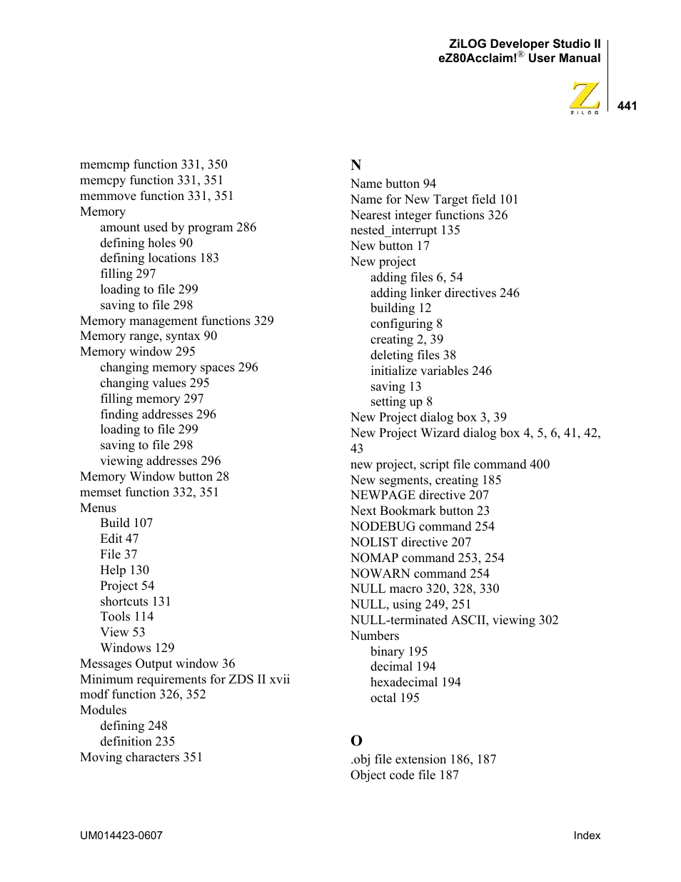 Zilog EZ80F916 User Manual | Page 461 / 469