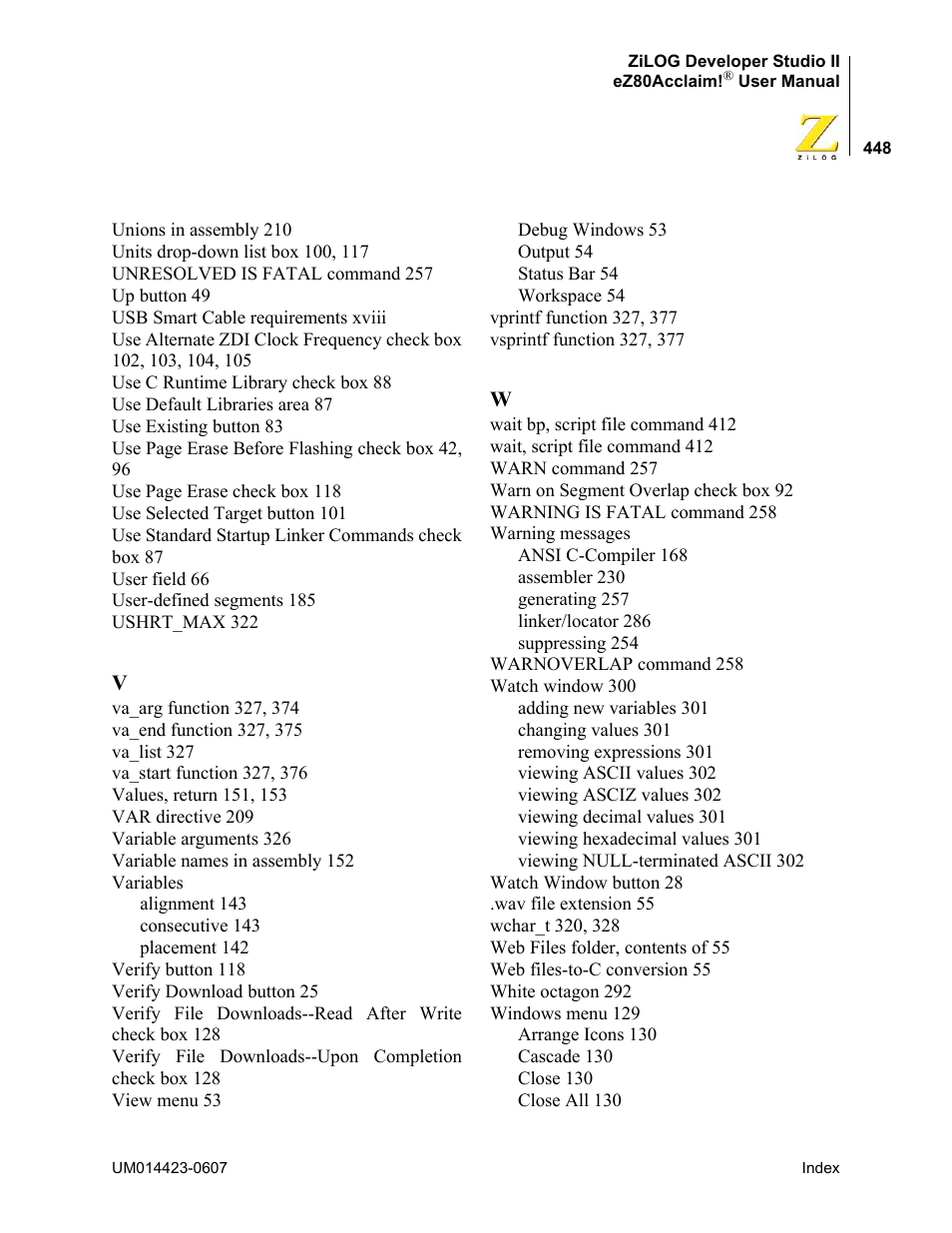 Zilog EZ80F916 User Manual | Page 468 / 469