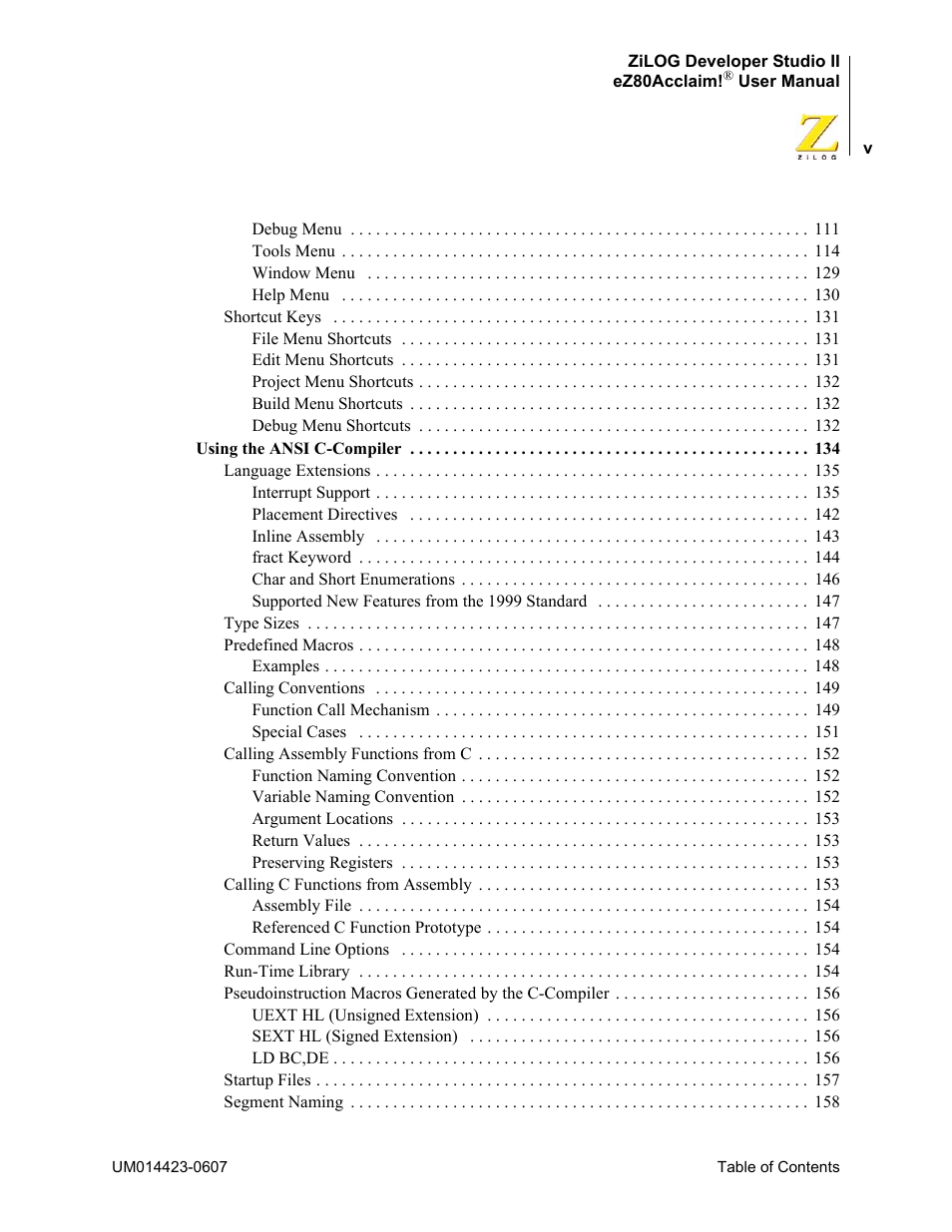 Zilog EZ80F916 User Manual | Page 5 / 469