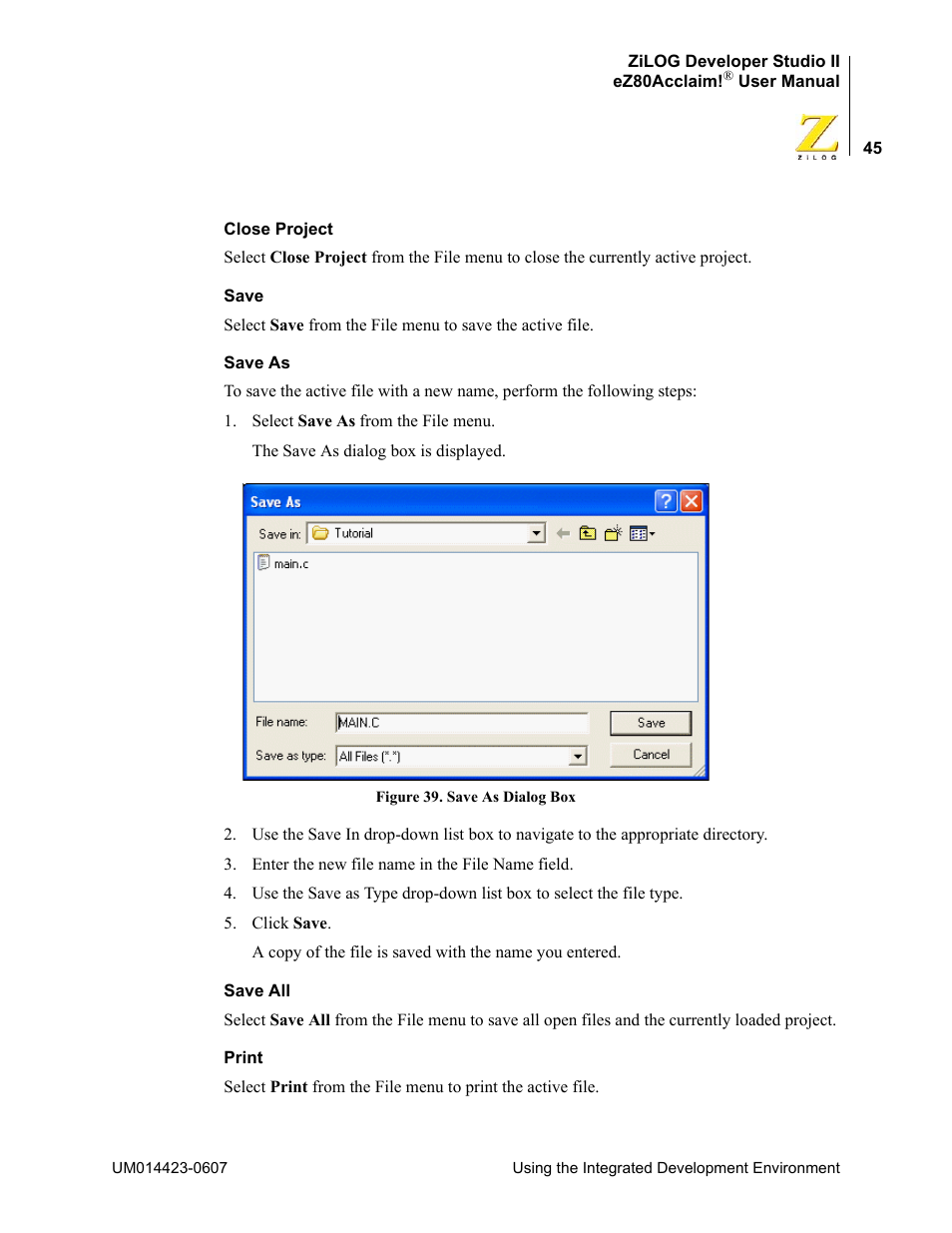 Zilog EZ80F916 User Manual | Page 65 / 469