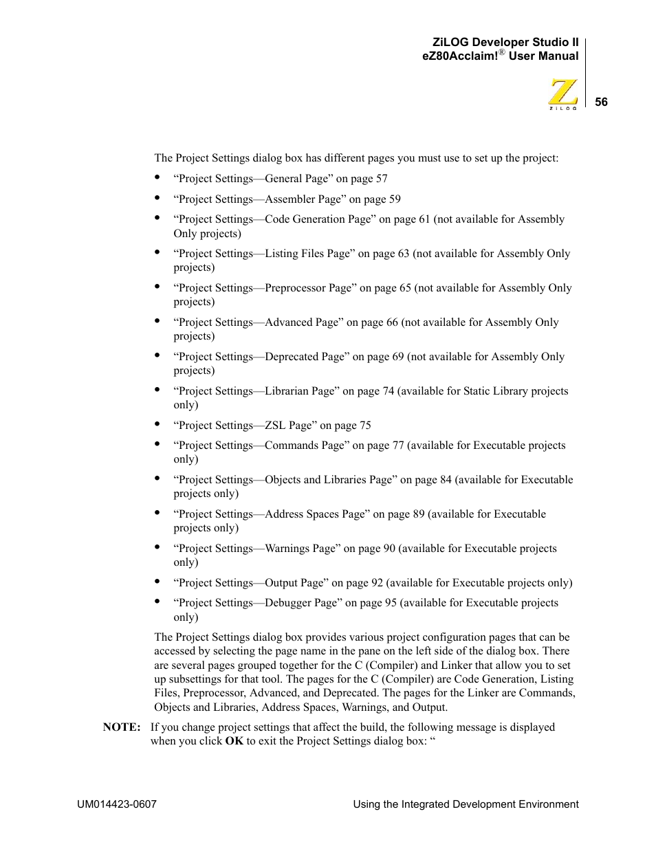 Zilog EZ80F916 User Manual | Page 76 / 469