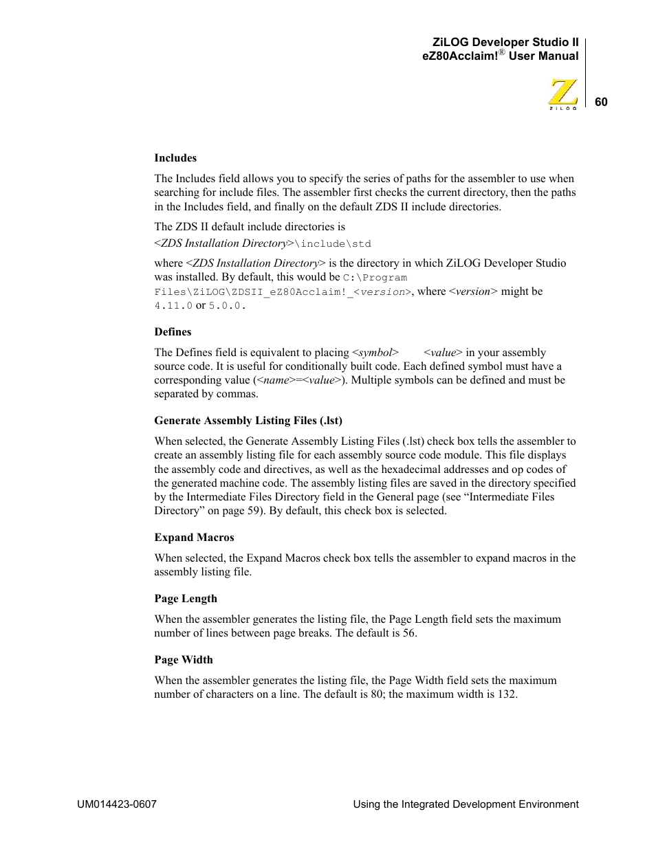 Zilog EZ80F916 User Manual | Page 80 / 469