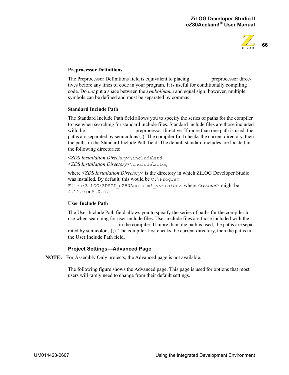 Zilog EZ80F916 User Manual | Page 86 / 469