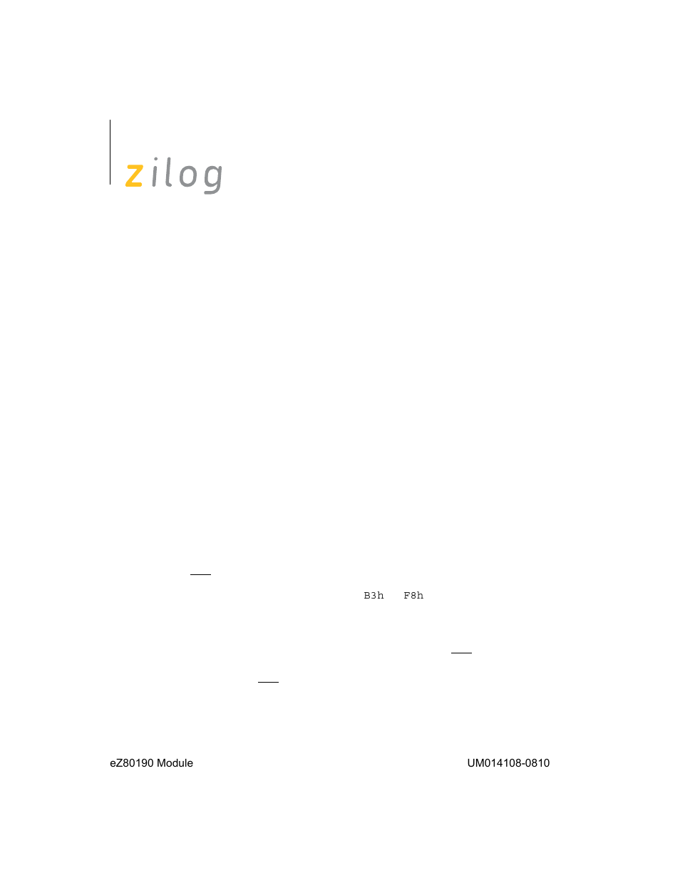 Zilog EZ80190 User Manual | Page 54 / 87