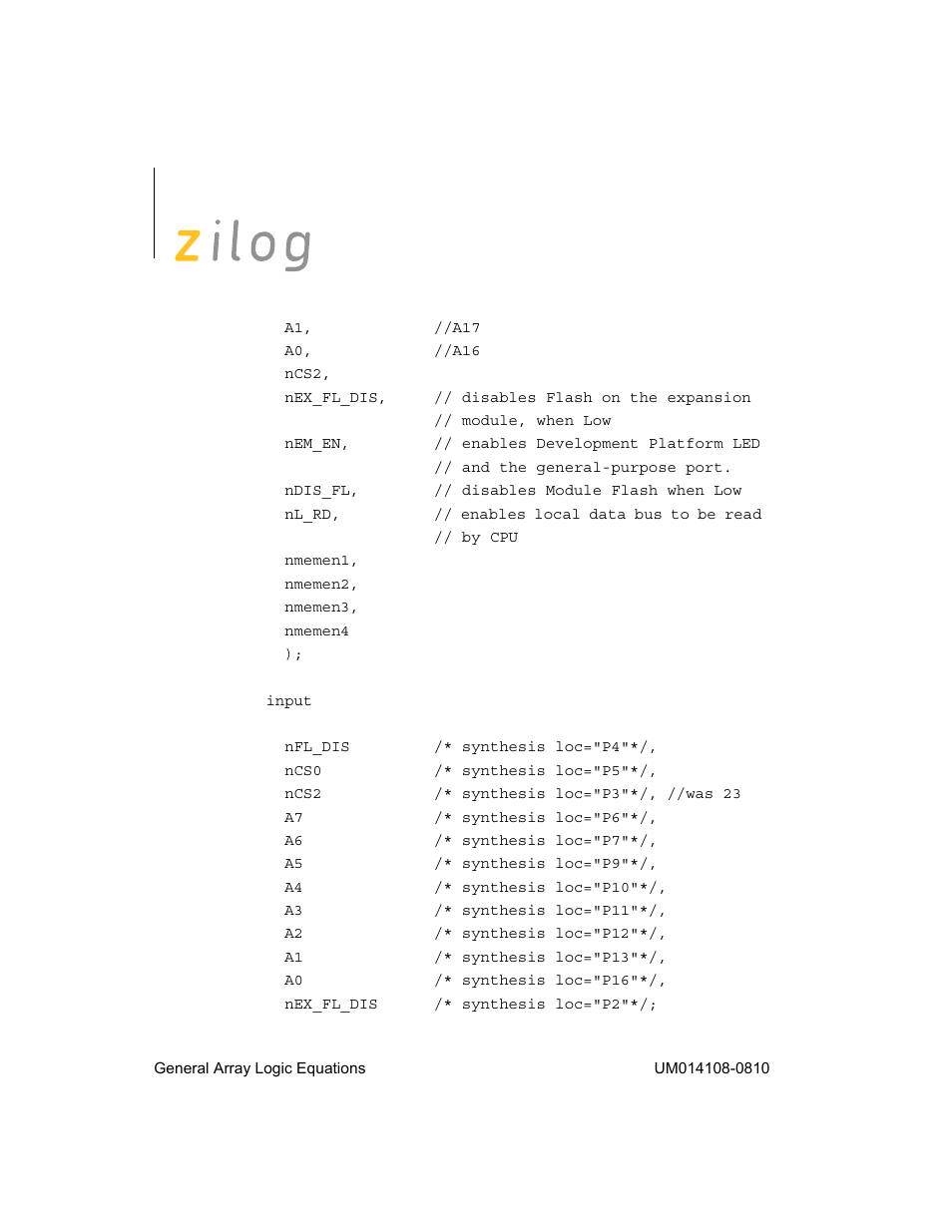 Zilog EZ80190 User Manual | Page 79 / 87