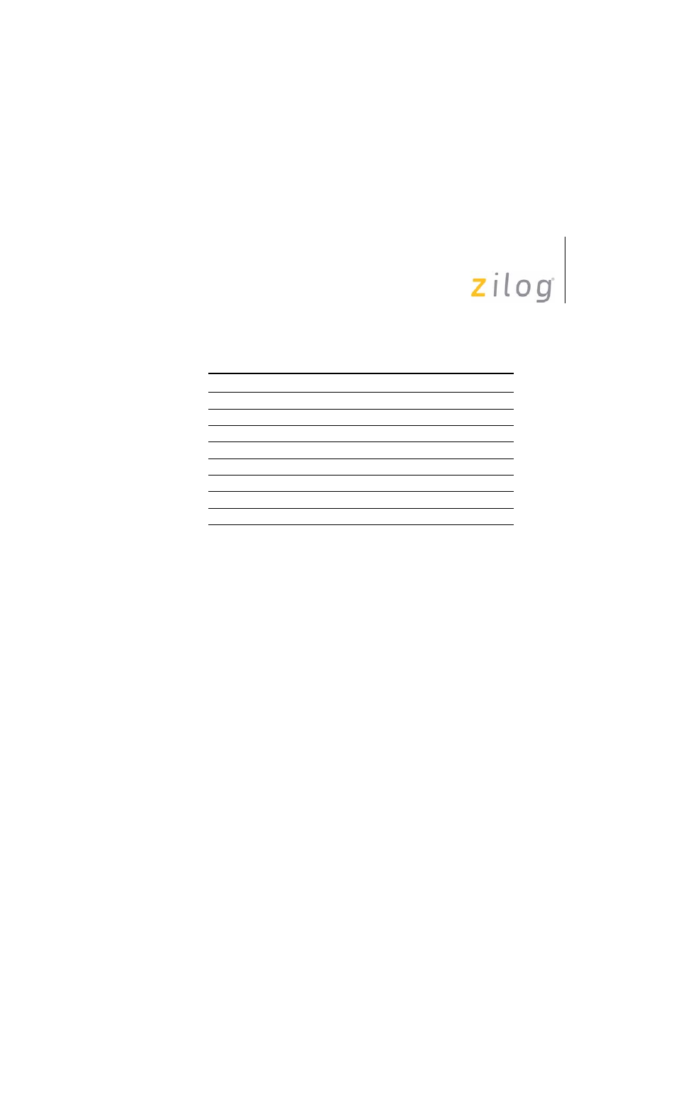 Table 10 | Zilog EZ80F91 User Manual | Page 29 / 78
