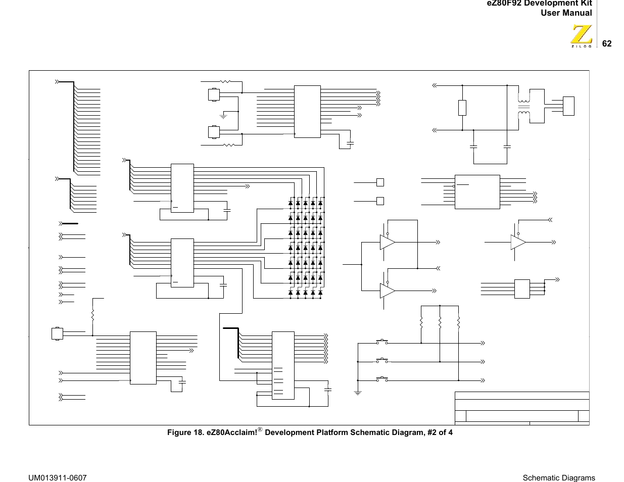 Figure 18. ez80acclaim, Development platform schematic diagram, #2 of 4 | Zilog eZ80F92 User Manual | Page 66 / 87