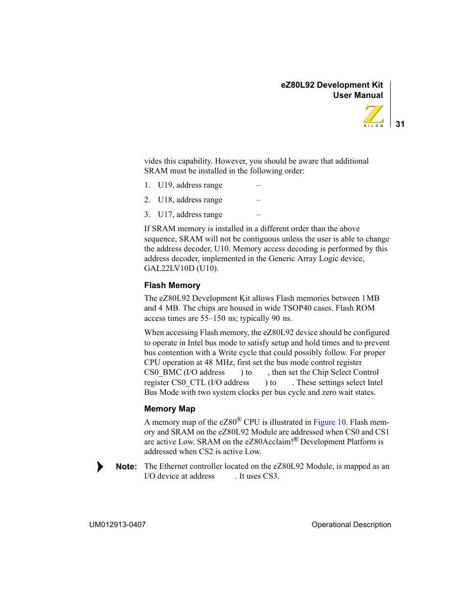 Zilog EZ80L92 User Manual | Page 35 / 86