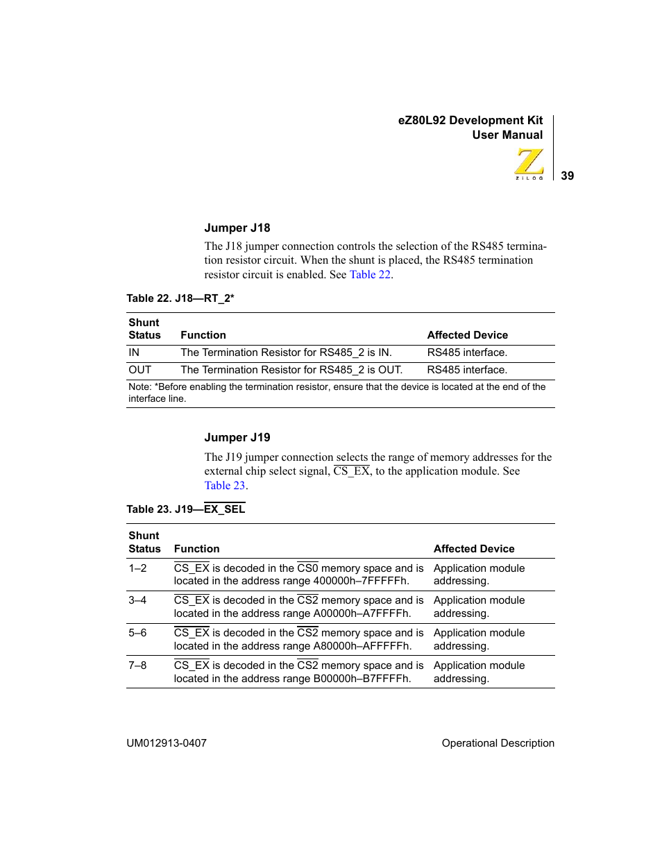 Zilog EZ80L92 User Manual | Page 43 / 86