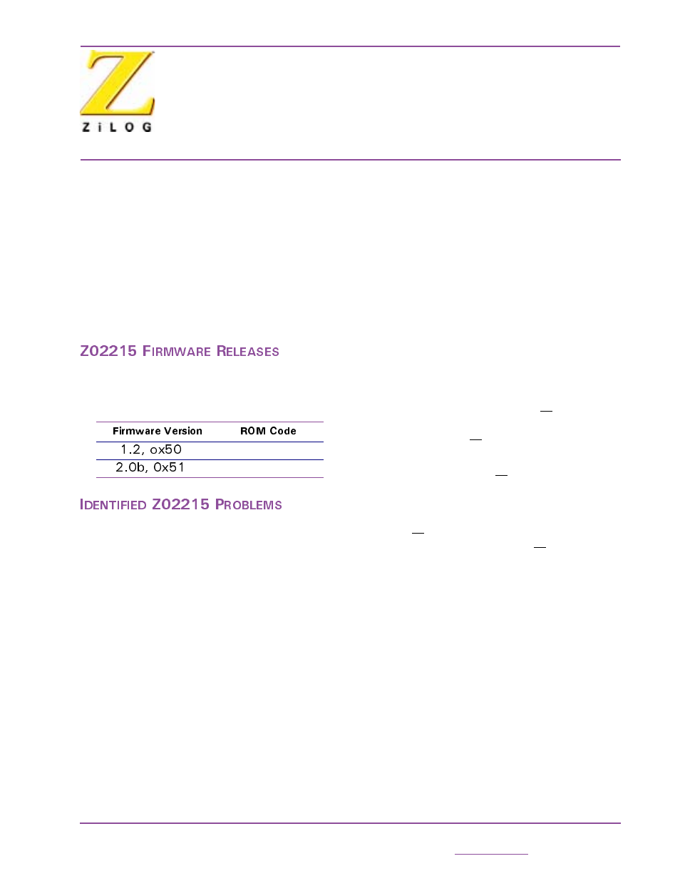 Zilog Z02215 User Manual | 2 pages