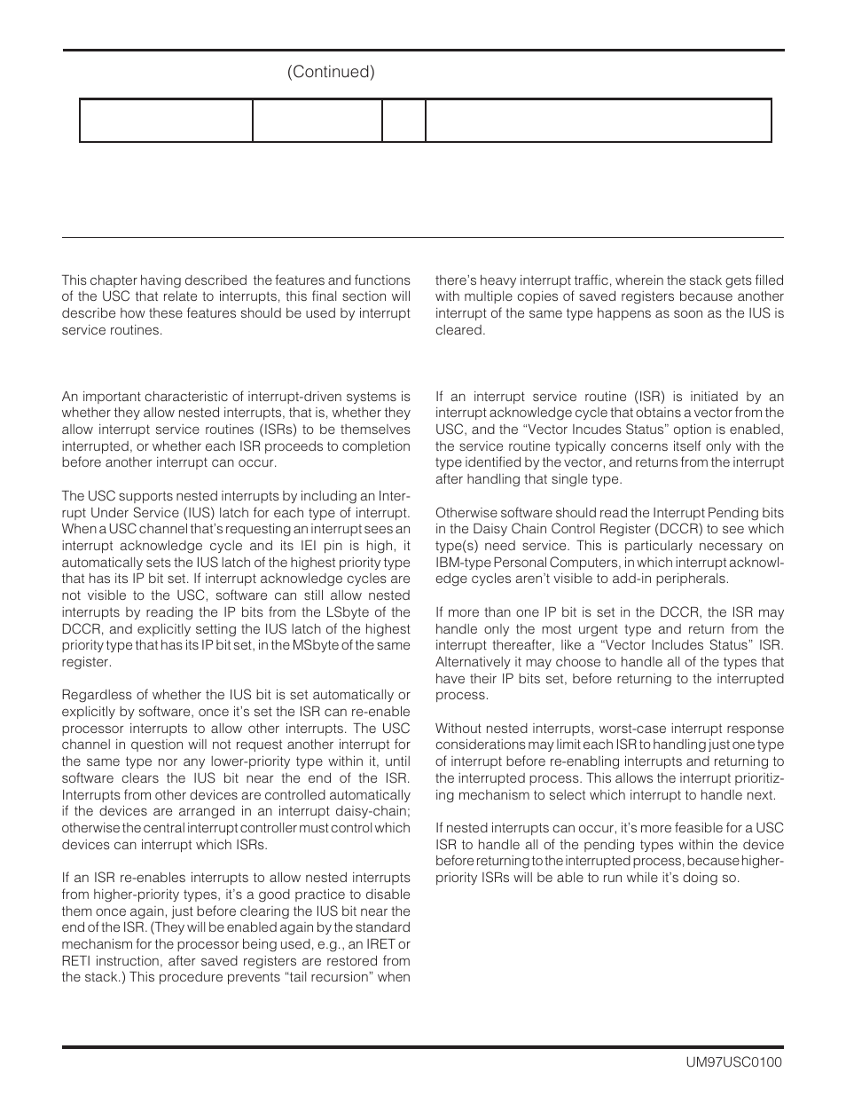 1 nested interrupts, 2 which type(s) to handle | Zilog Z16C30 User Manual | Page 152 / 208