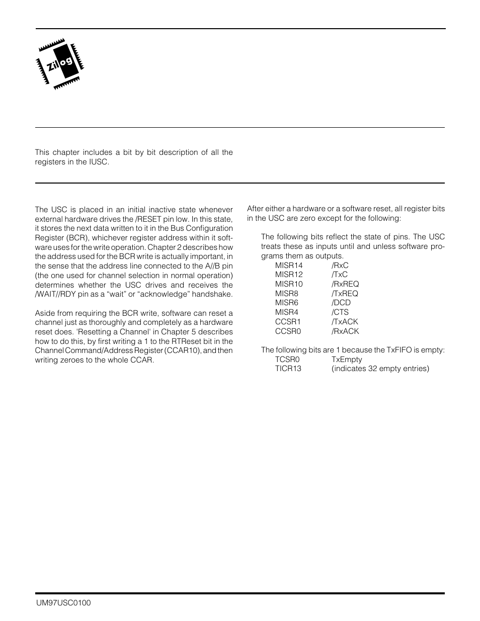 Hapter, Oftware, Ummary | Zilog Z16C30 User Manual | Page 156 / 208