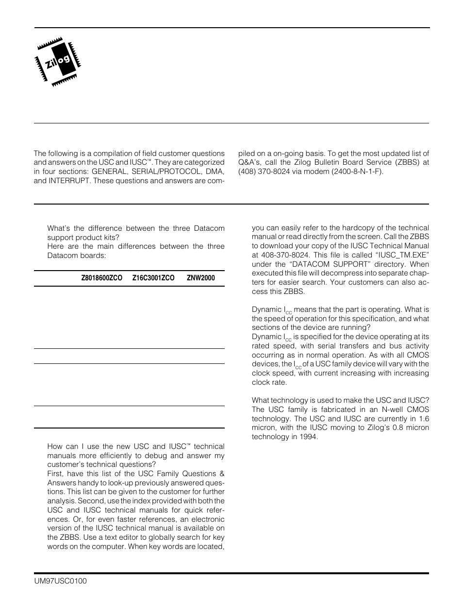 Ppendix, Uestions, Nswers | Zilog Z16C30 User Manual | Page 195 / 208