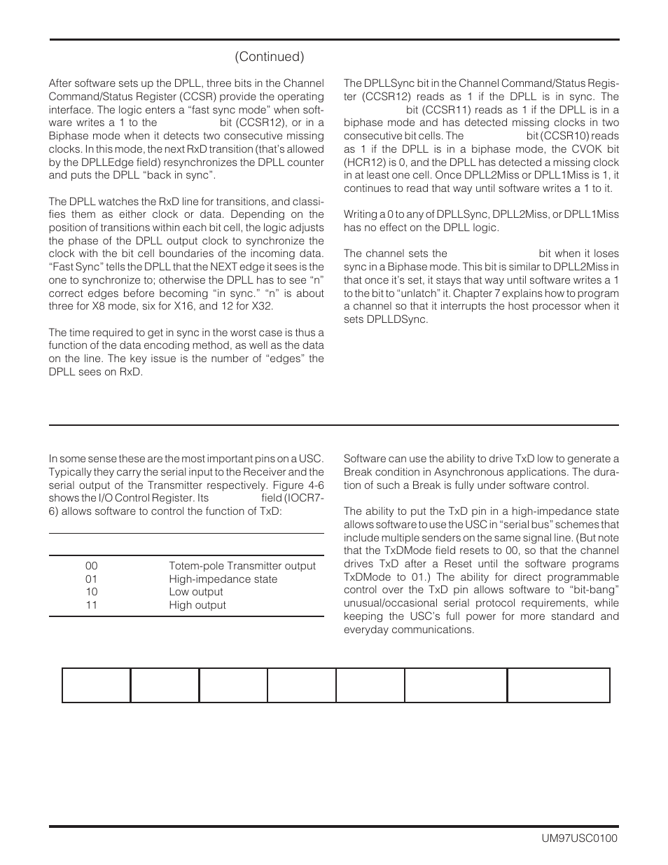 5 more about the dpll (continued), 6 the rxd and txd pins | Zilog Z16C30 User Manual | Page 59 / 208