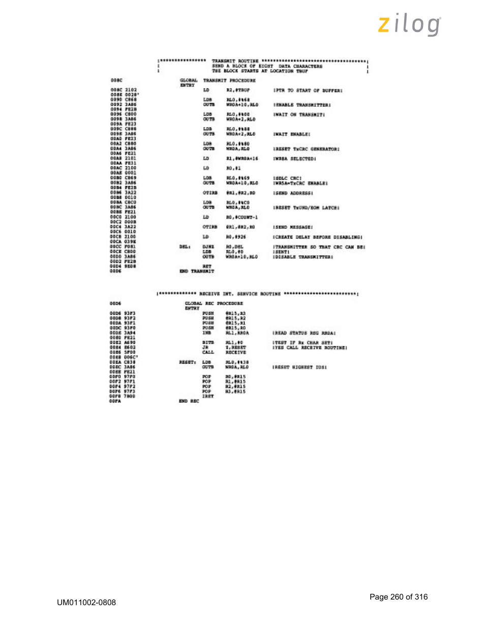 Zilog Z16C35 User Manual | Page 266 / 322