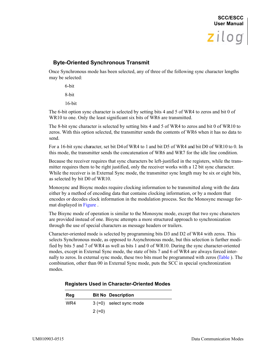 Byte-oriented synchronous transmit | Zilog Z80230 User Manual | Page 107 / 394