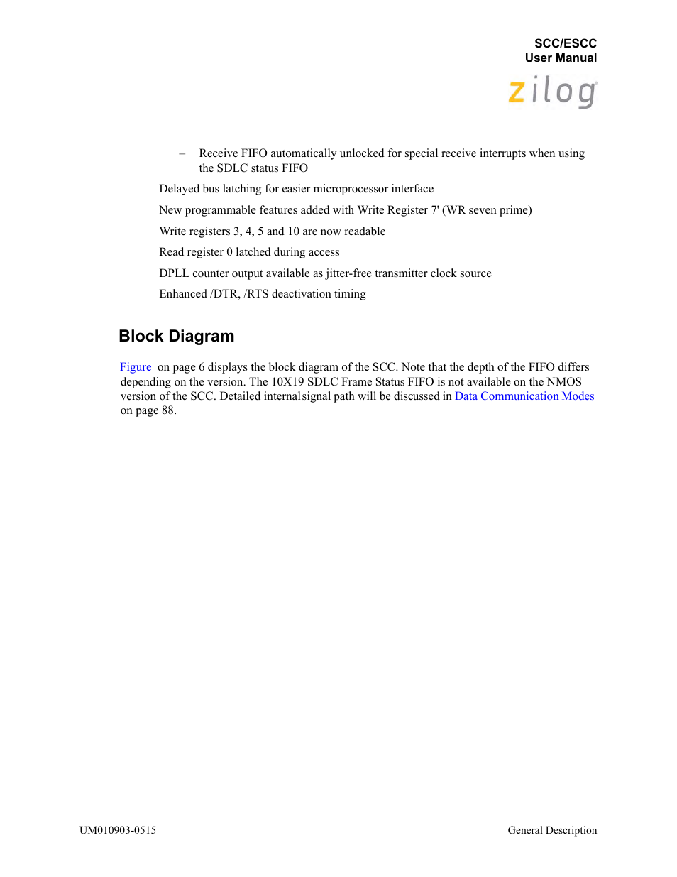 Block diagram | Zilog Z80230 User Manual | Page 12 / 394