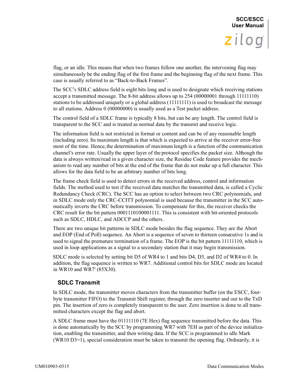 Sdlc transmit, Rc (see | Zilog Z80230 User Manual | Page 121 / 394