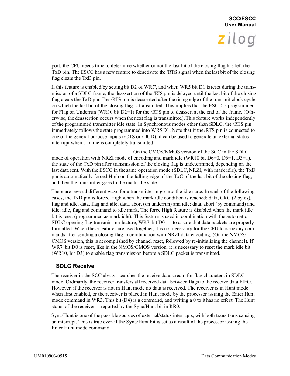 Sdlc receive | Zilog Z80230 User Manual | Page 127 / 394
