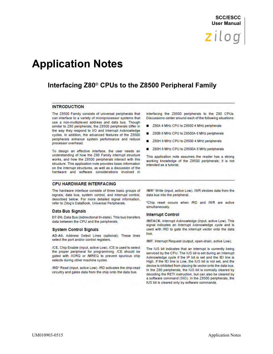 Application notes, Application notes188 | Zilog Z80230 User Manual | Page 195 / 394