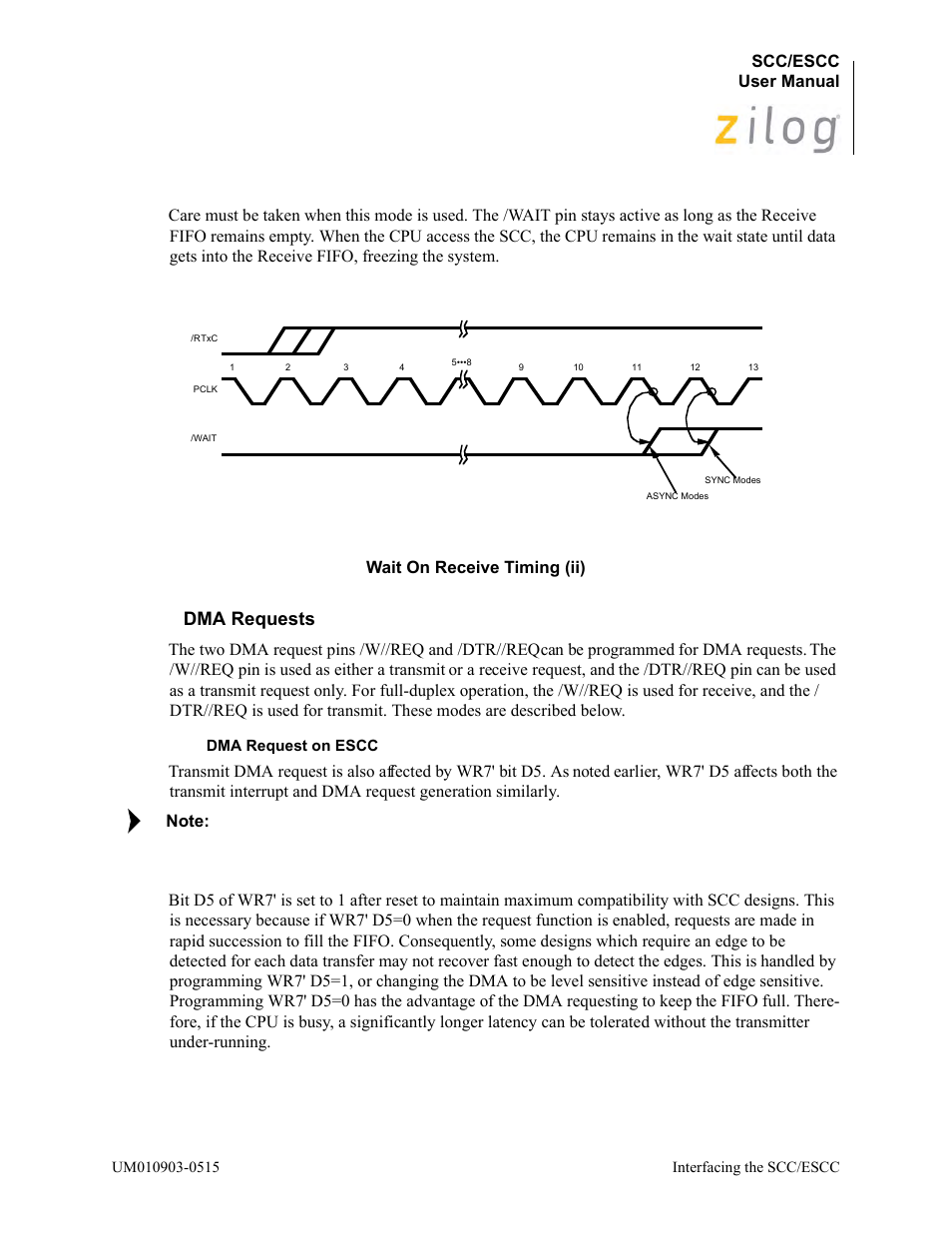 Dma requests, Figure | Zilog Z80230 User Manual | Page 70 / 394