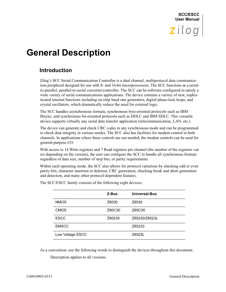 General description, Introduction | Zilog Z80230 User Manual | Page 8 / 394