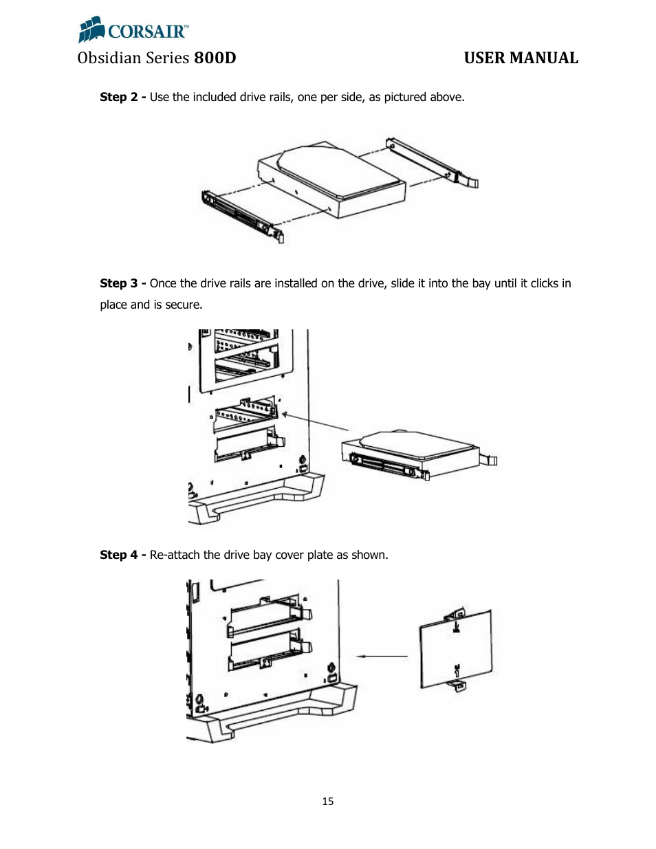 Obsidian series 800d user manual | Corsair Obsidian 800D User Manual | Page 15 / 27