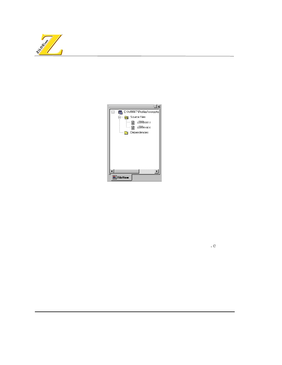 Create a file, Igure, Nitialization | Files, Roject, Viewer, Window | Zilog Z80380 User Manual | Page 20 / 116