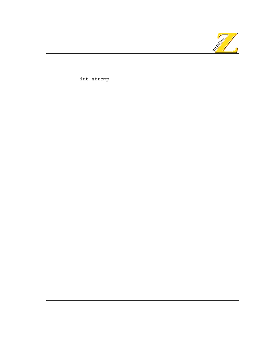 Strcmp function | Zilog Z80380 User Manual | Page 79 / 116