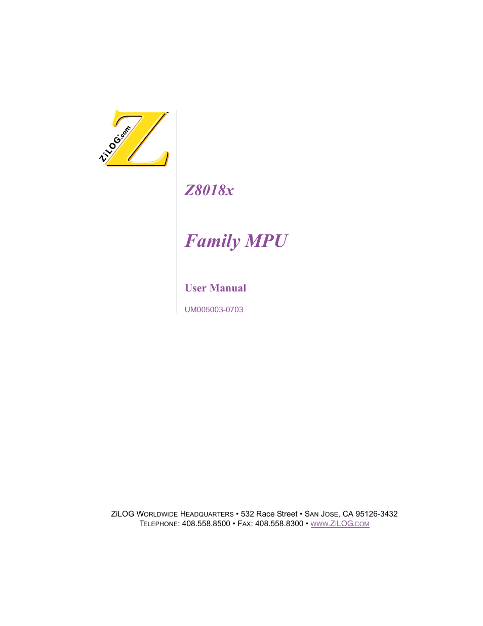 Zilog Z80180 User Manual | 326 pages