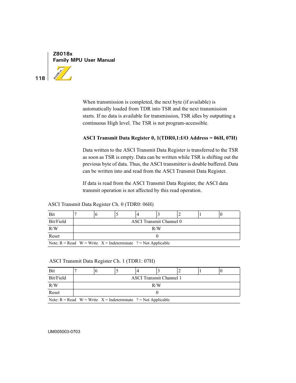 Zilog Z80180 User Manual | Page 133 / 326