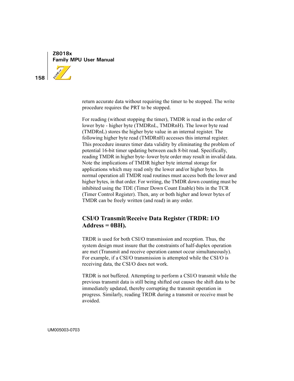 Zilog Z80180 User Manual | Page 173 / 326