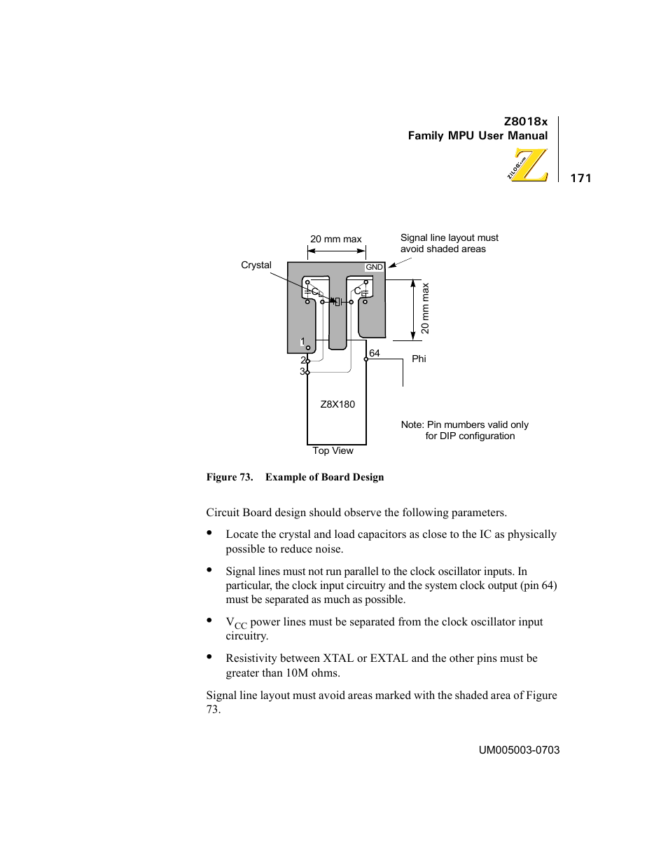 Example of board design | Zilog Z80180 User Manual | Page 186 / 326