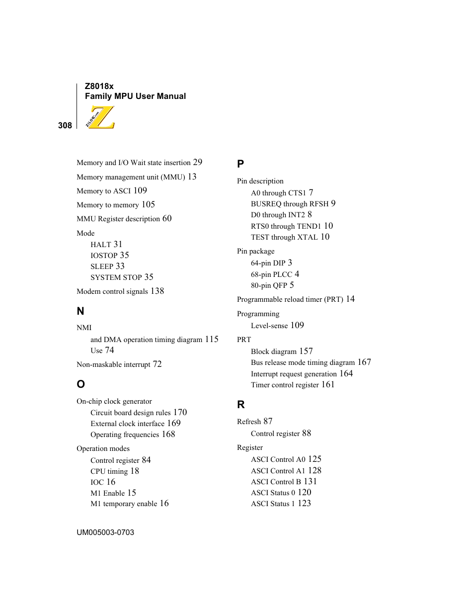 Zilog Z80180 User Manual | Page 324 / 326