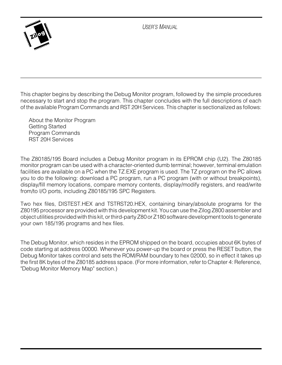 Hapter | Zilog Z80195 User Manual | Page 21 / 47