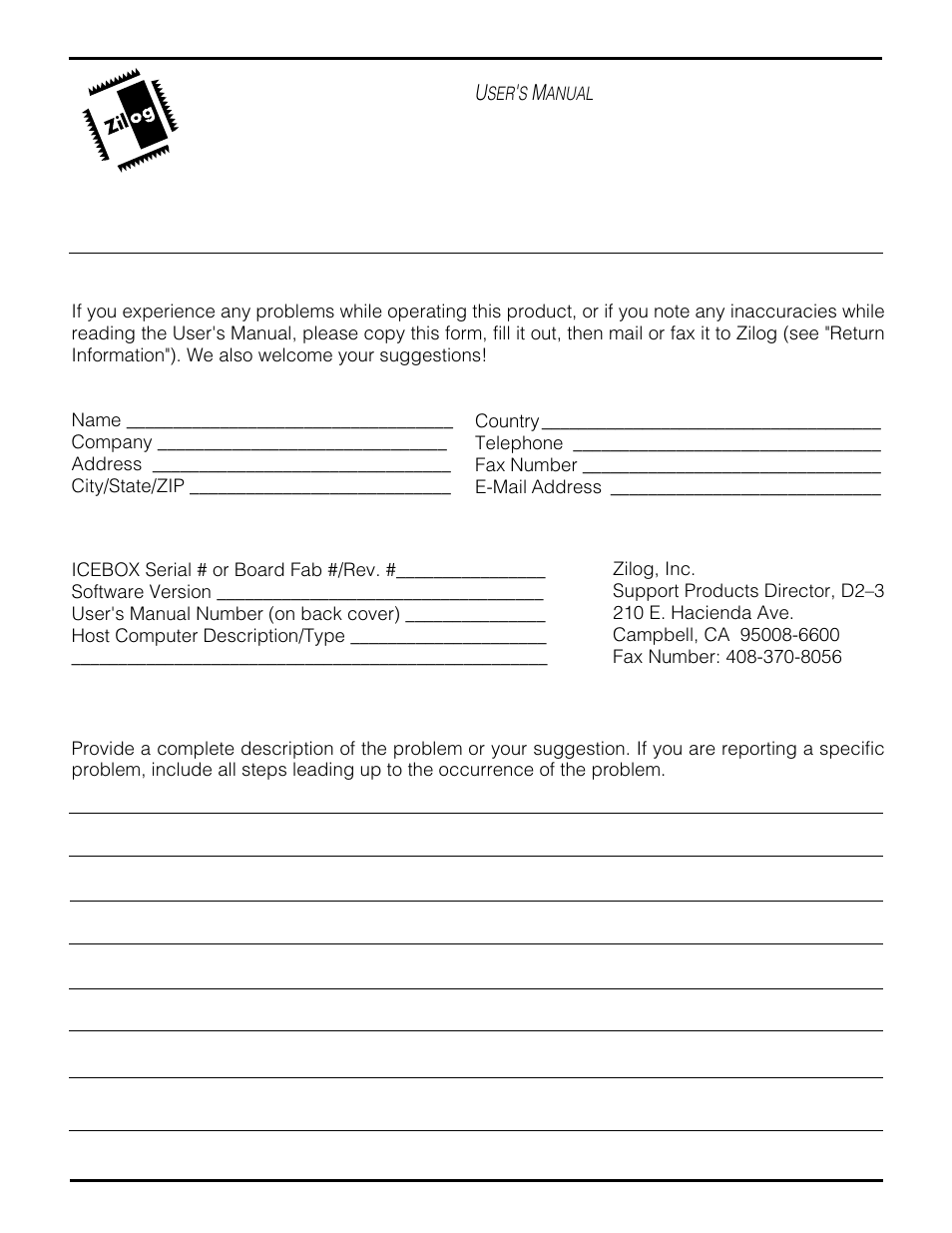 Ppendix | Zilog Z80195 User Manual | Page 47 / 47