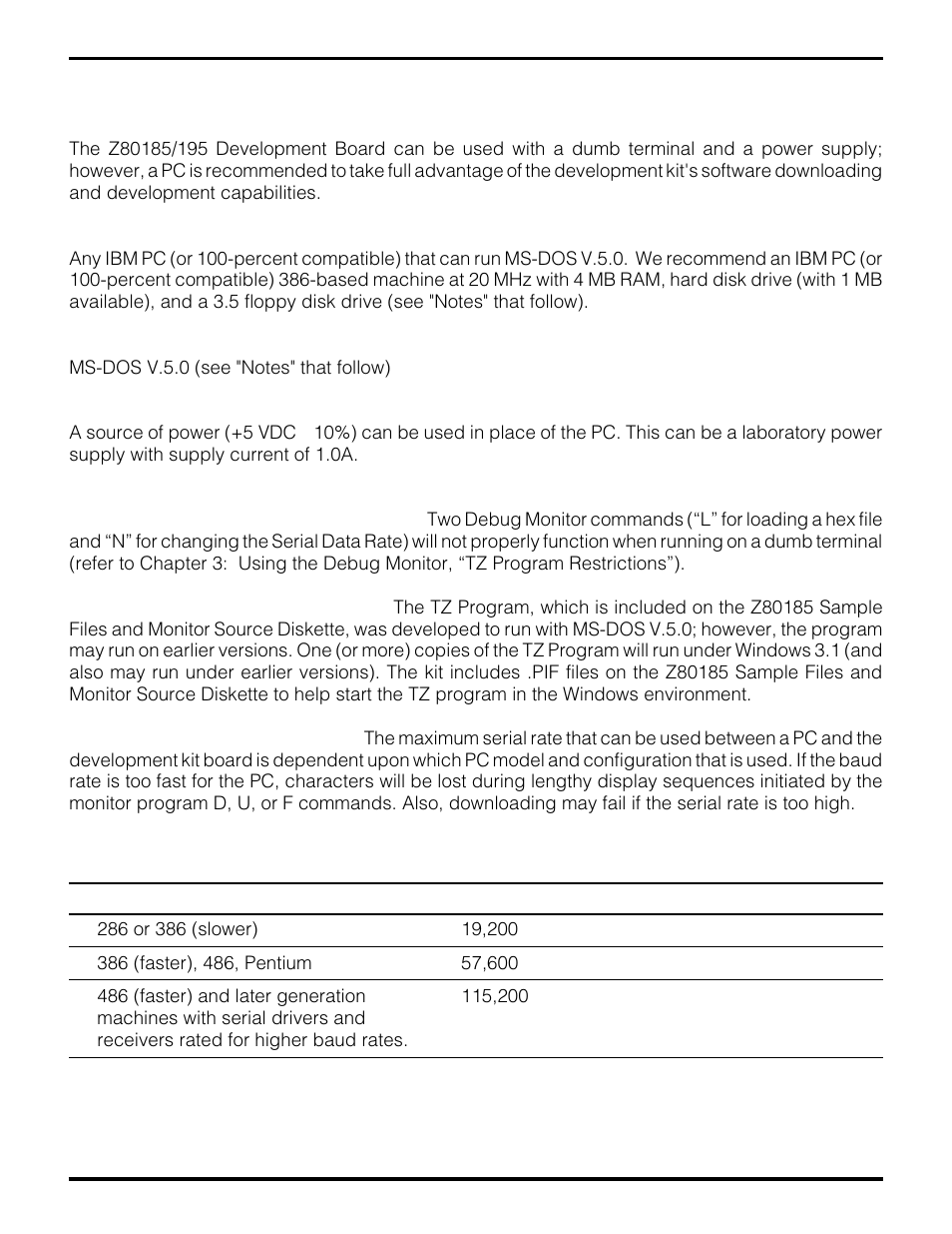 Requirements and restrictions | Zilog Z80195 User Manual | Page 8 / 47