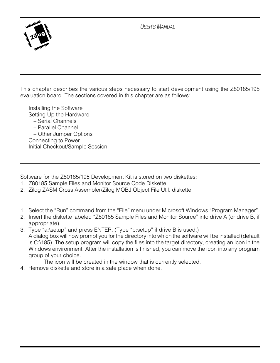 Hapter | Zilog Z80195 User Manual | Page 9 / 47