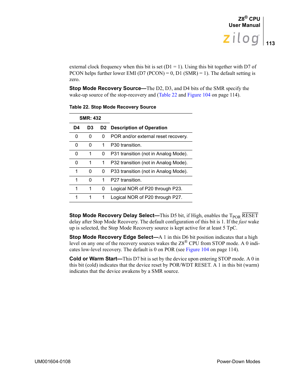 Zilog Z86193 User Manual | Page 120 / 260