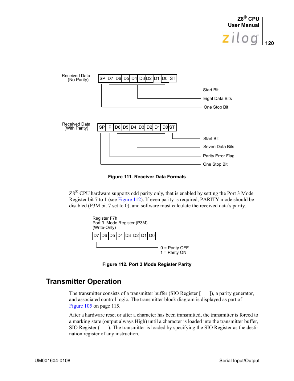 Transmitter operation | Zilog Z86193 User Manual | Page 127 / 260