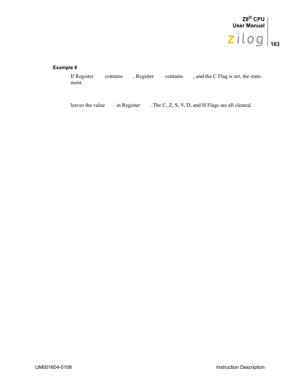 Zilog Z86193 User Manual | Page 170 / 260