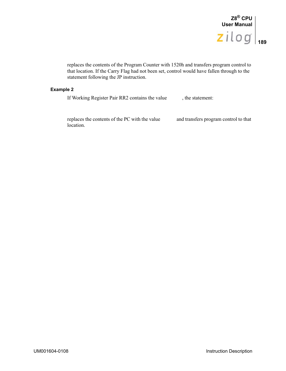 Zilog Z86193 User Manual | Page 196 / 260