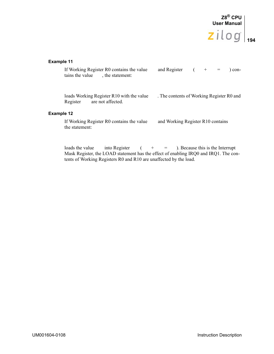 Zilog Z86193 User Manual | Page 201 / 260